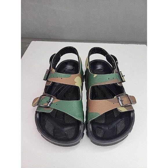 Birki’s Birkenstock Camouflage Sandals Kids Size 28 (10 - 10.5) Camo Green Brown - Picture 3 of 12